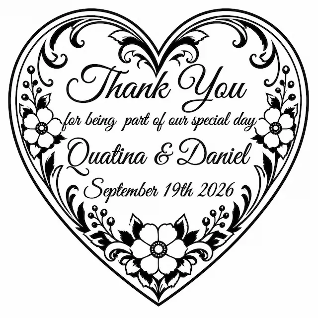 Wedding Thank You Heart