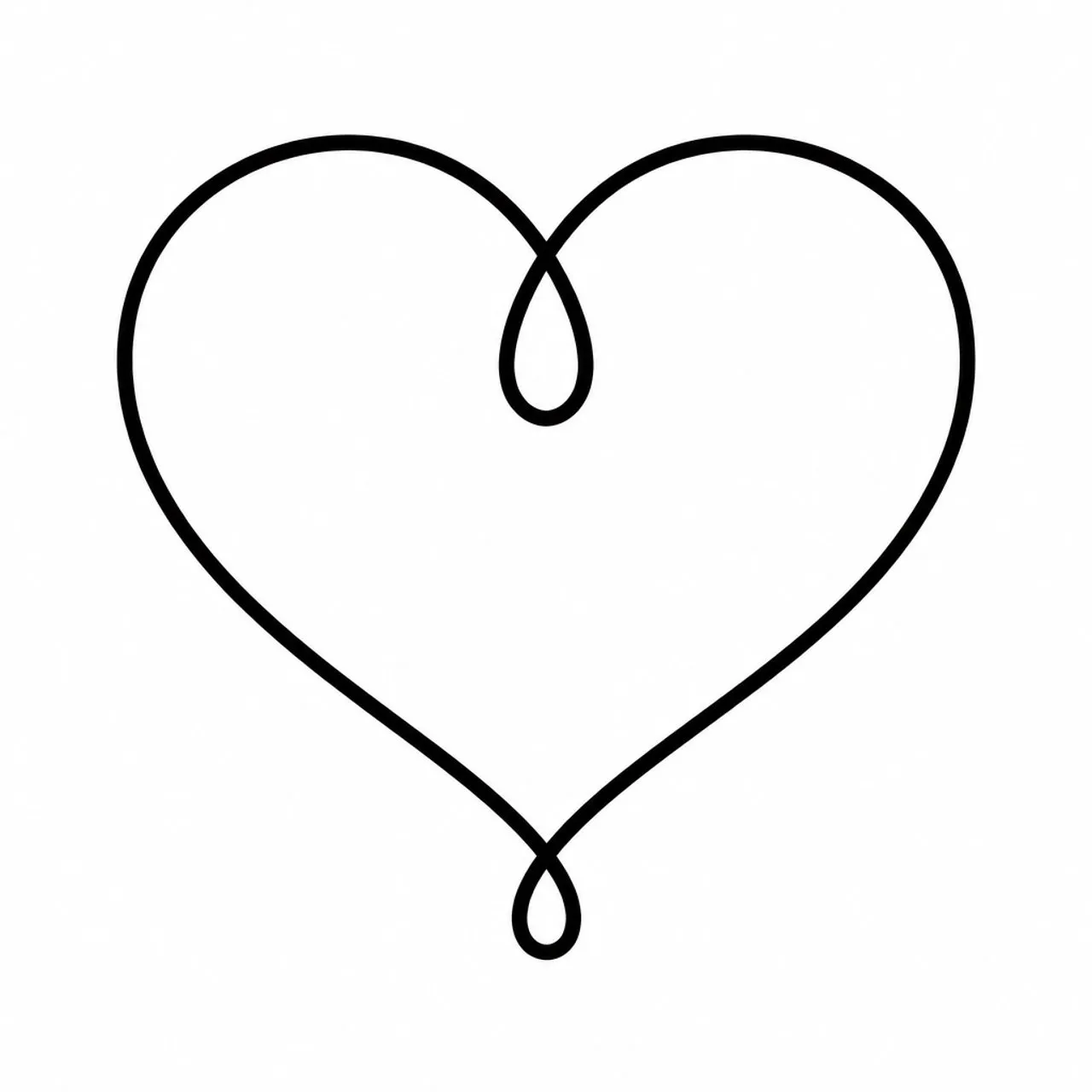 Laser cut and engrave Continuous Line Heart