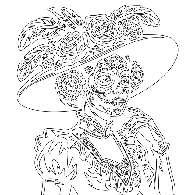 Floral Skull Portrait
