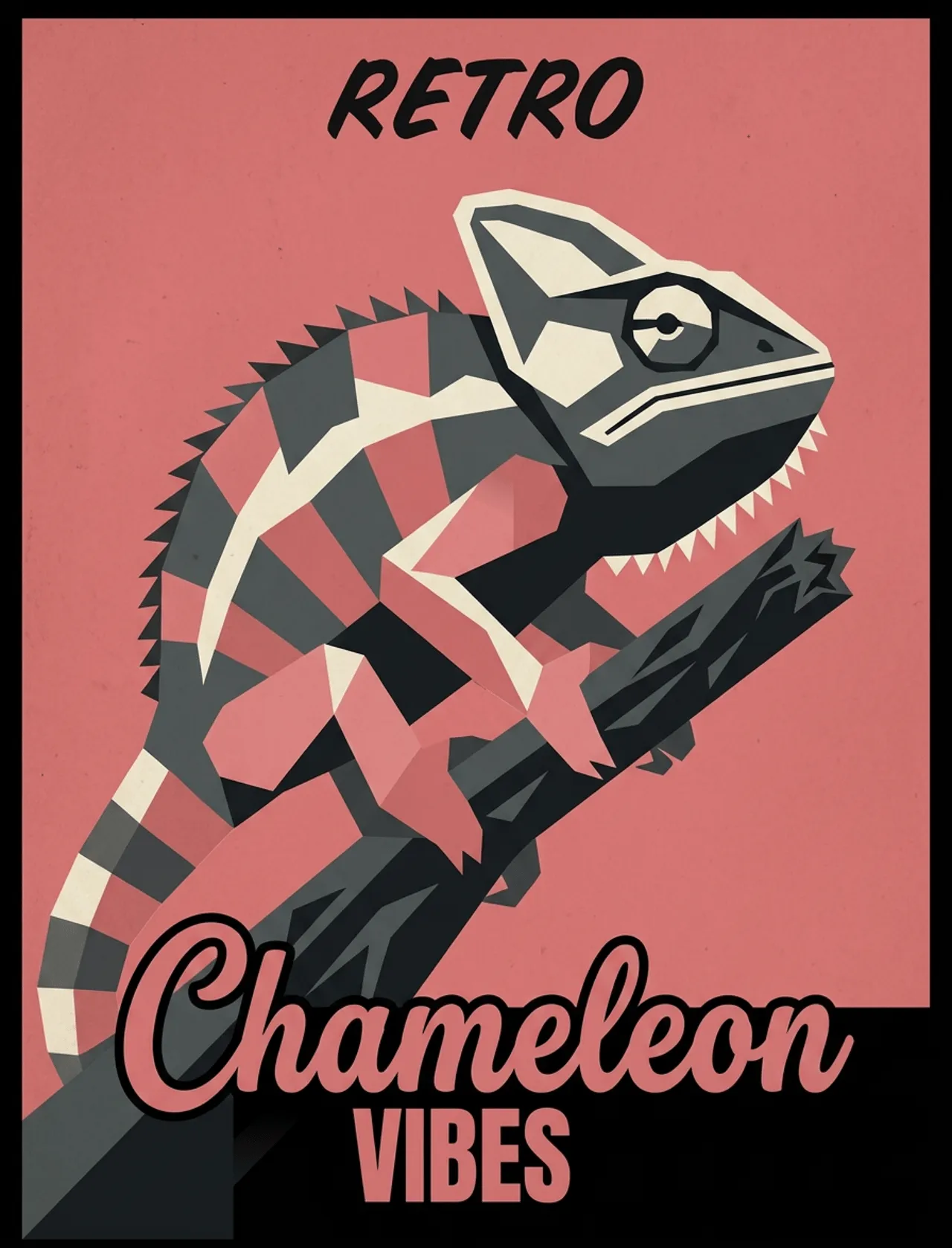 Laser cut and engrave Retro Chameleon Vibes