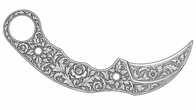 Ornate Floral Crescent