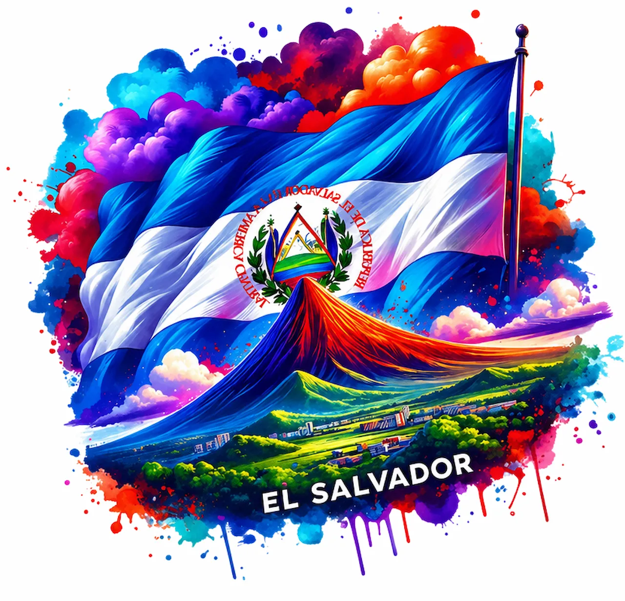 Laser cut and engrave Bandera de El Salvador