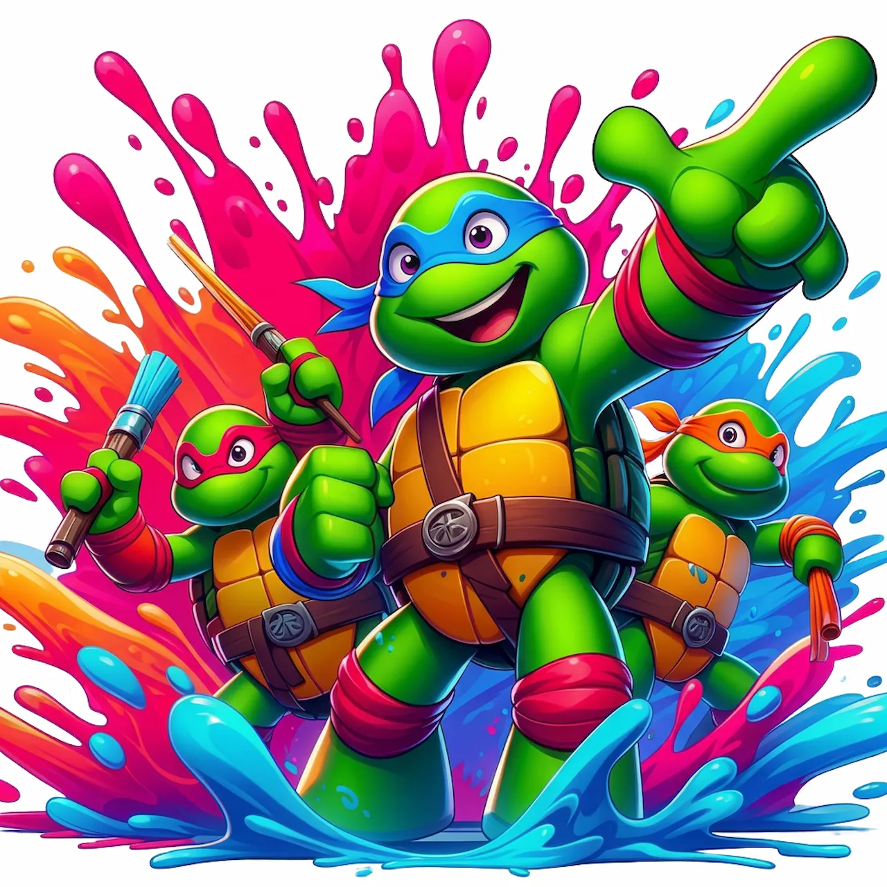 Laser cut and engrave Tortugas Ninja Coloridas