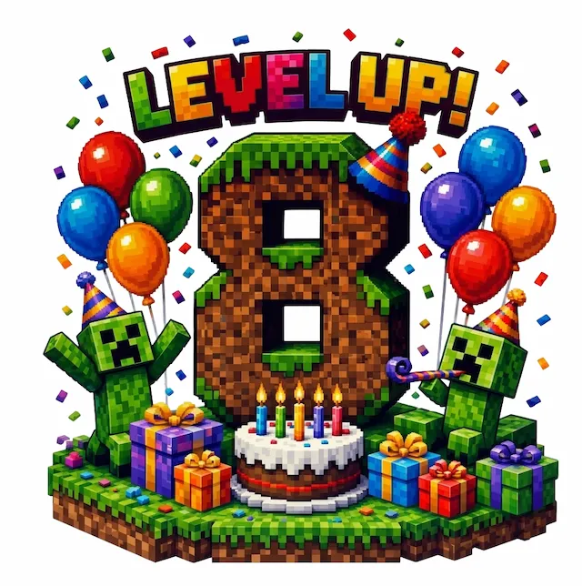 Fiesta de Cumpleaños Pixelada