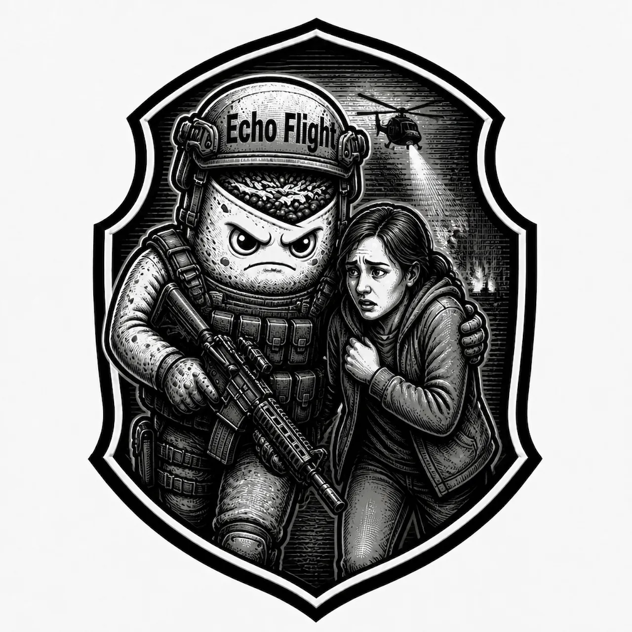 Laser cut and engrave Echo Flight Rescue