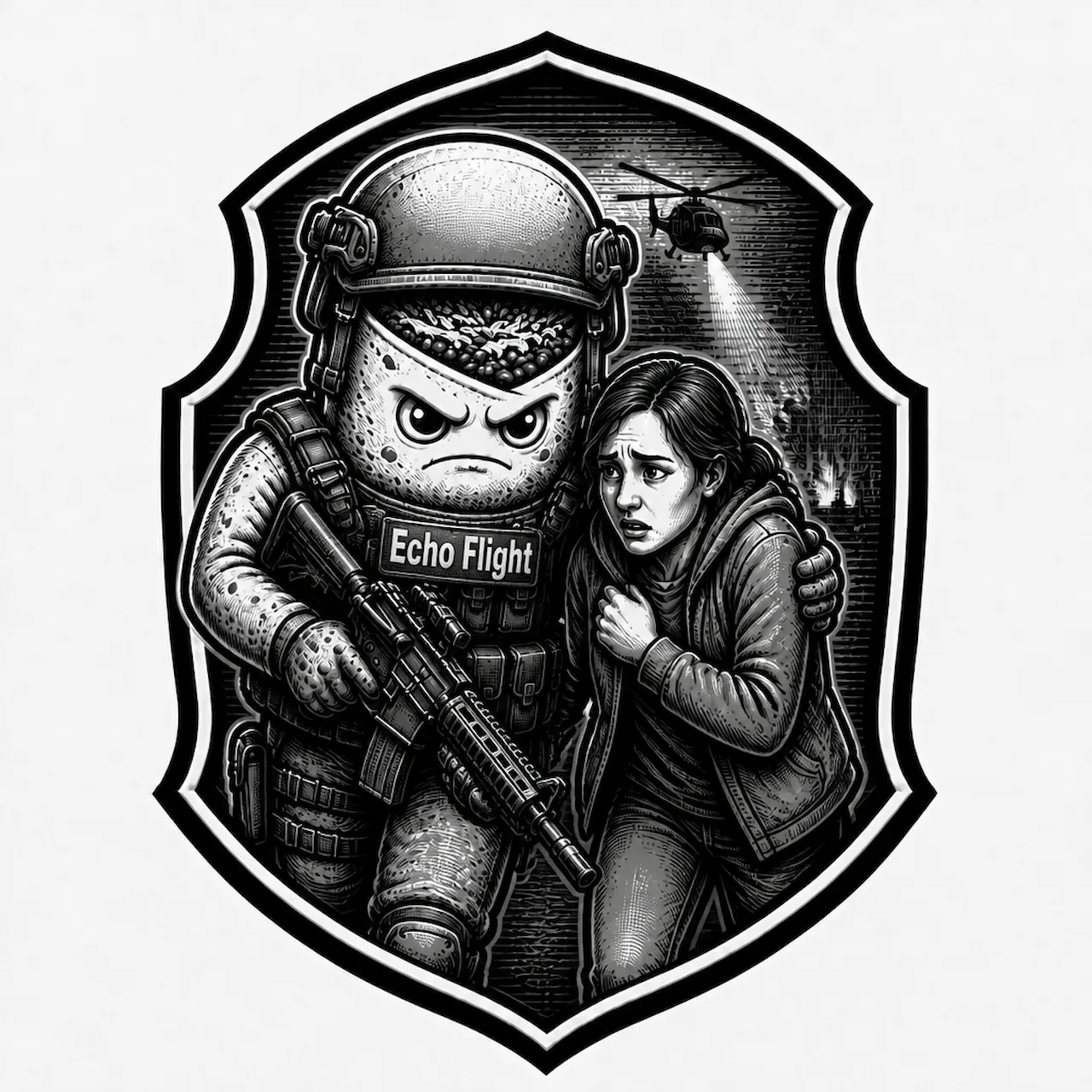Laser cut and engrave Echo Flight Rescue