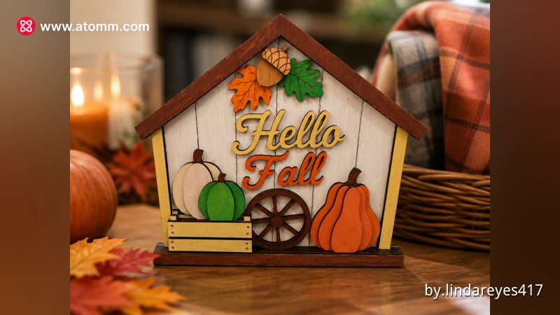 Fall Wooden Tabletop Sign with Pumpkins - Free Files - Atomm