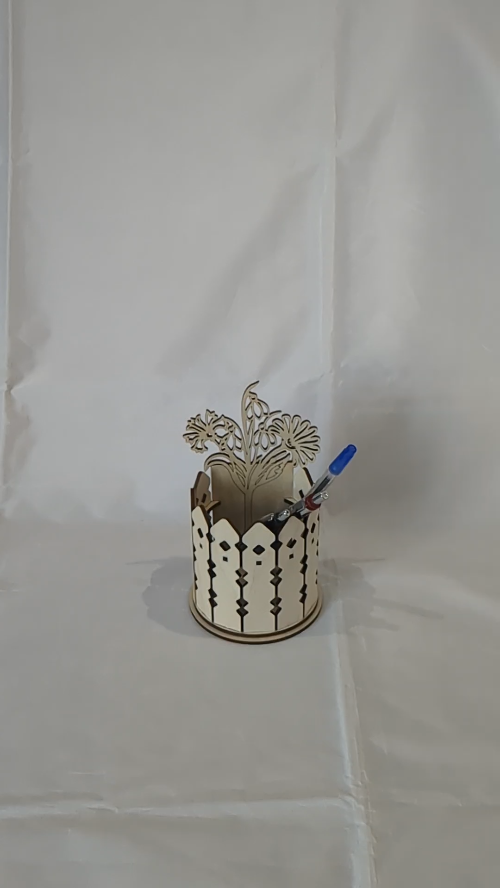 [Laser cut and engrave] Gift Holder Pen Flowers Laser Cut Template, Desk Organizer Bouquet, Laser Cutting Design