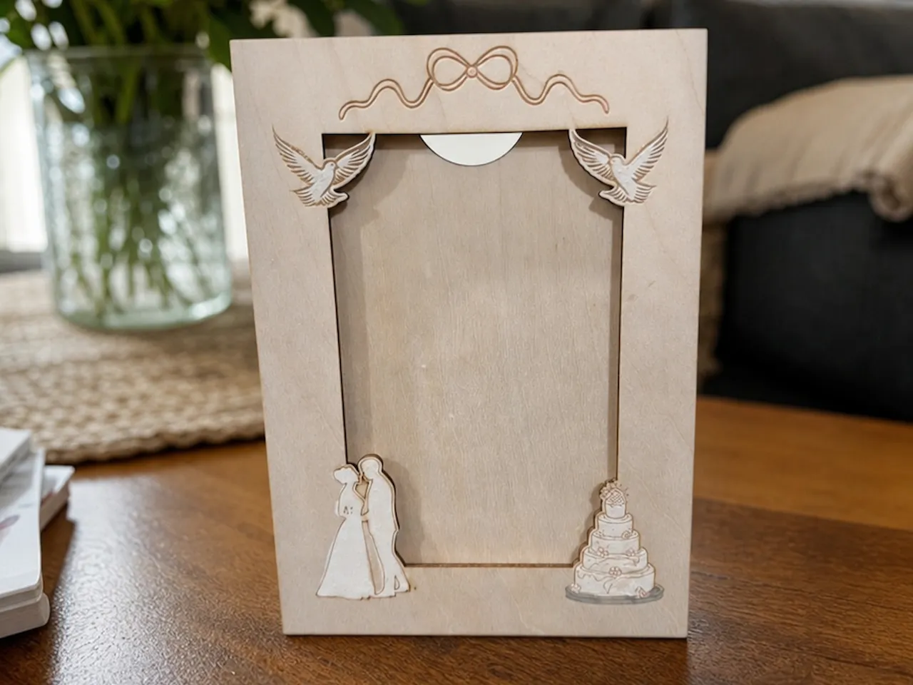 [Laser cut and engrave] Wedding Photo Frame
