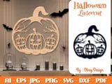 [Laser cut and engrave] Halloween Pumpkin Wall Decor Bundle SVG | 12 Laser Cut Pumpkin Designs | Wooden Halloween Wall Art