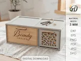 [Laser cut and engrave] Beauty Inside Wooden Desk Organizer with Drawers