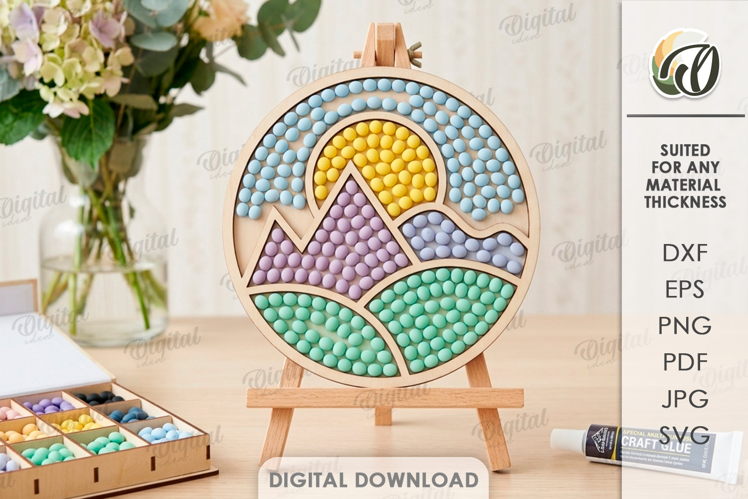 [Laser cut and engrave] Diamond Painting Blanks Bundle. Mosaic Art Laser Cut. Wooden Kids craft. Montessori SVG. Home Decor. Wall Sign. Diamond Mosaic Frame