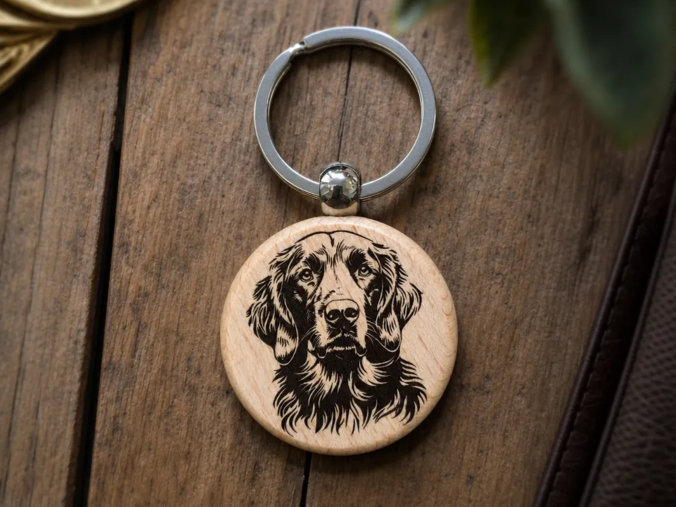Irish Setter Portrait Keychain wood keychain idea
