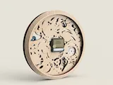 [Laser cut and engrave] 3D Layered Wall Clock Laser Cut File with Flowing Curves & Steampunk Gears, Chrono Bloom