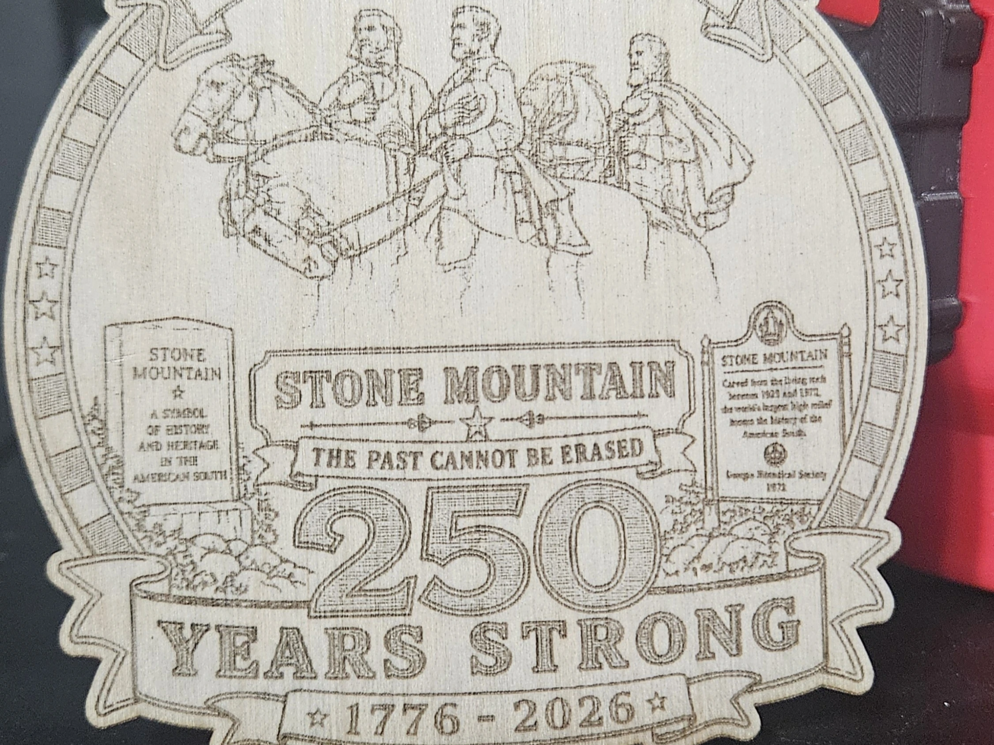 Stone Mountain 250 Years Strong Commemorative Wooden Plaque
