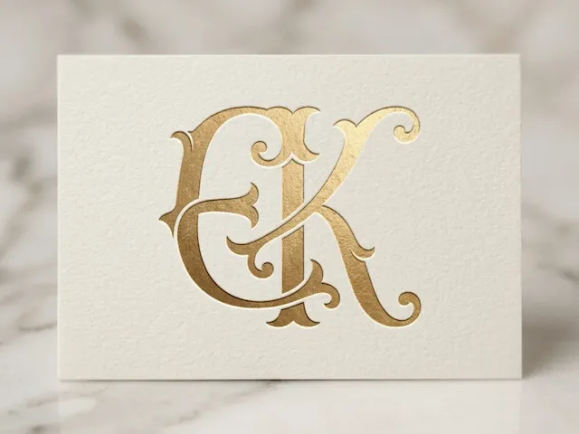 EK Elegant Wedding Monogram – Refined Interlocked Couple Initials for Laser Cut Signs, Cake Toppers, Invitations & Engraving
