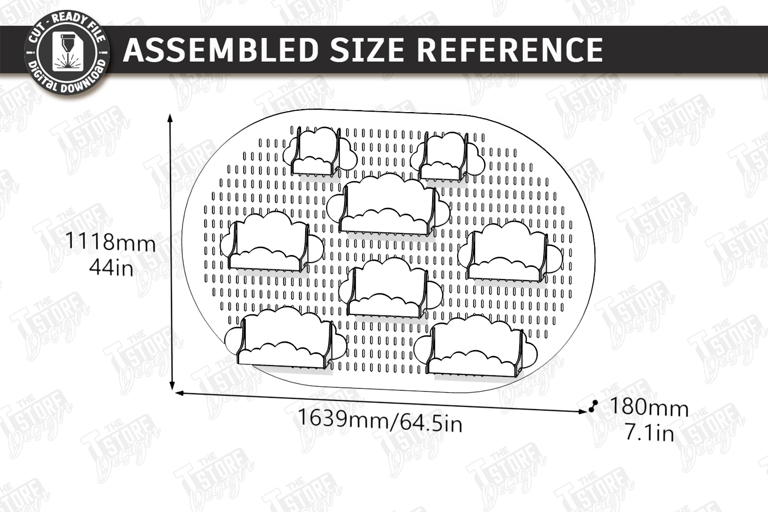 [Laser cut and engrave] Wall Mounted Pegboard Display Shelves for Indoor Plants and Home Organization Laser Cut Bundle