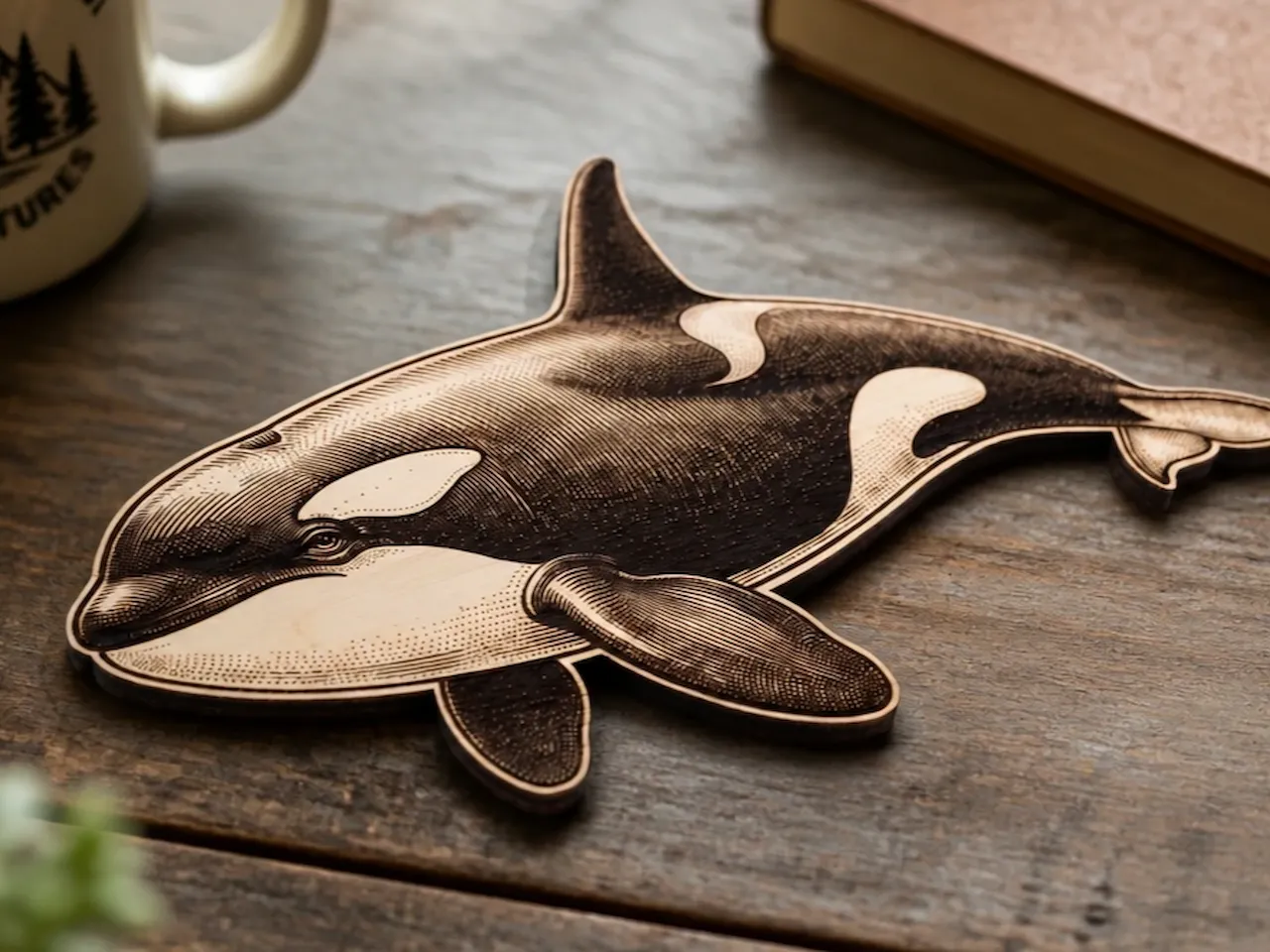 [Laser cut and engrave] Orca Whale