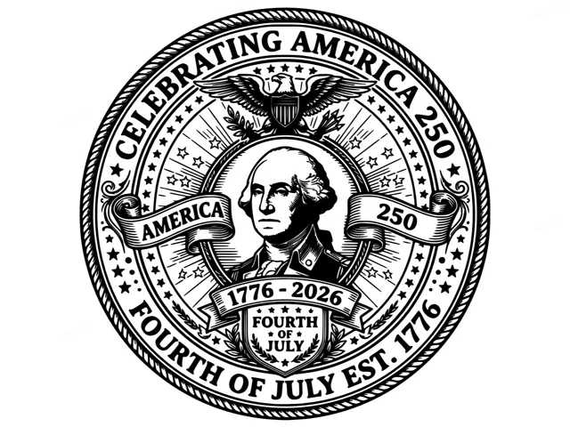 Celebrating America 250th Anniversary George Washington Commemorative Emblem