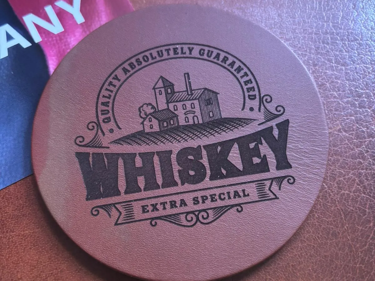 leather cup holding engraving