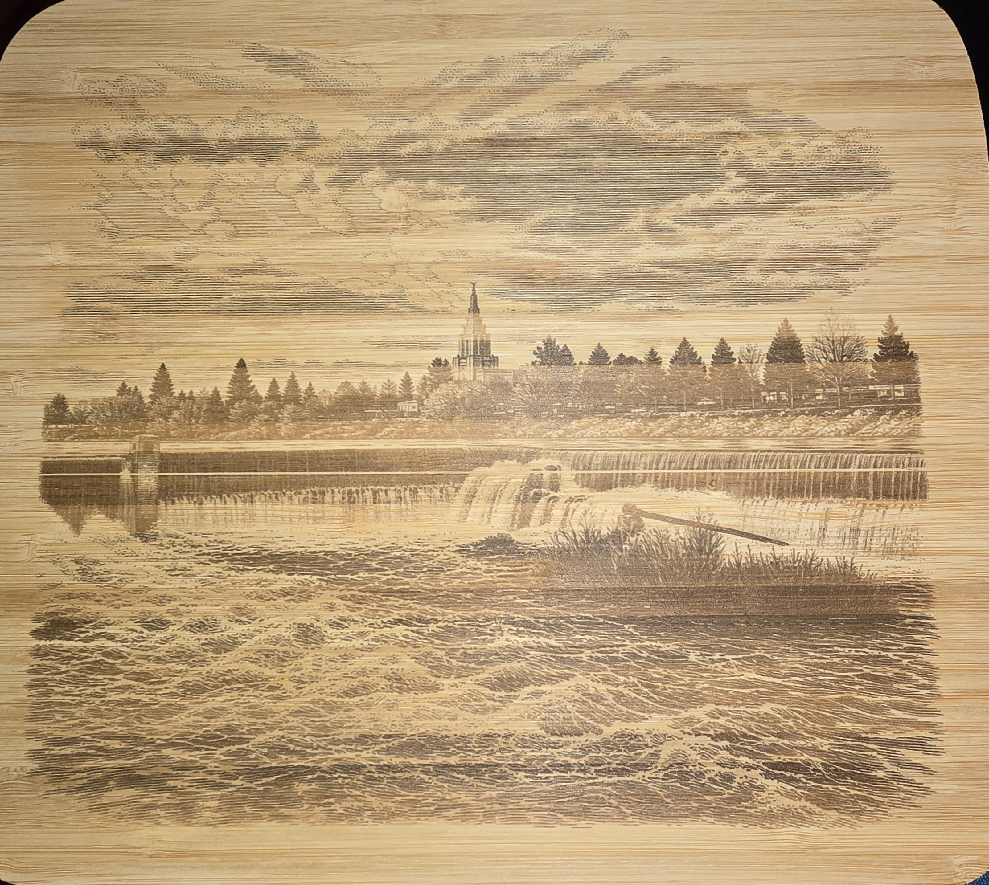 [Laser cut and engrave] Born Under These Stars — Idaho Falls Birth Board