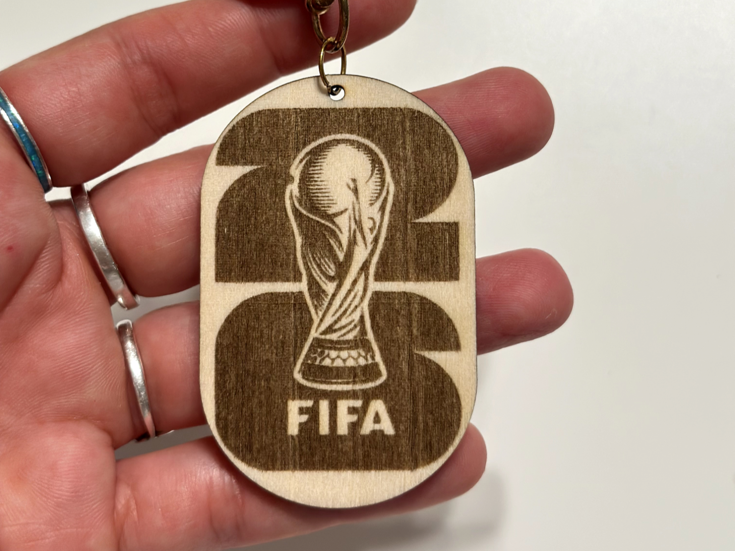 FIFA World Cup trophy wooden keychain