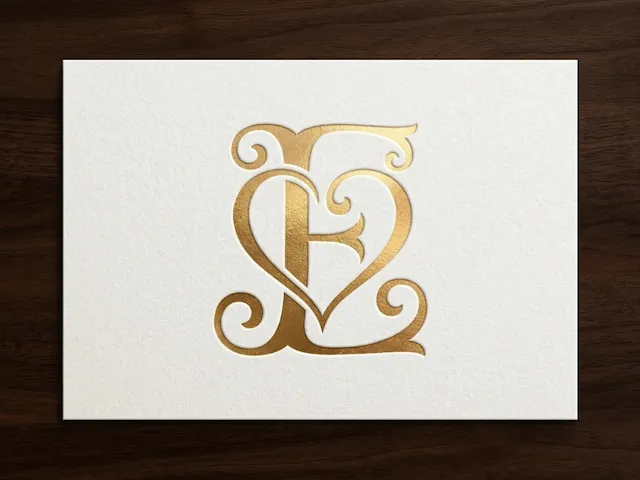 E Romantic Heart Monogram – Elegant Love Initial for Wedding Décor, Invitations, Cake Toppers & Engraving