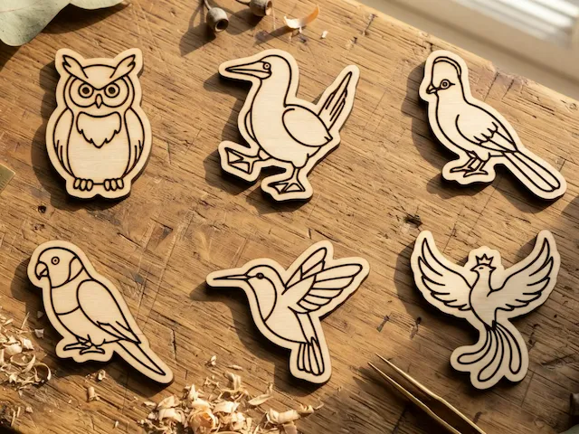 Fascinating & Mythical Birds 6-Character Laser Cut Bundle | SVG & XCS Files for Keychains & Magnets