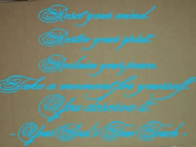 Inspirational Quote Wall Decal Reset Your Mind Restore Your Spirit