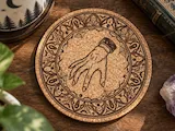 [Laser cut and engrave] Kork Untersetzer Halloween eiskaltes Händchen / Coaster icecold hand