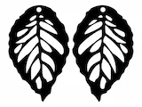 [Laser cut and engrave,DTF Printing,Other] Wooden Monstera Leaf Earrings