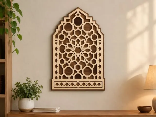 Geometric Arch Theme Wooden Laser-Cut Wall Art & Home Decor Description: