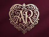 [Laser cut and engrave] Monogramme doré AR avec motif de cœur ornemental sur fond bordeaux