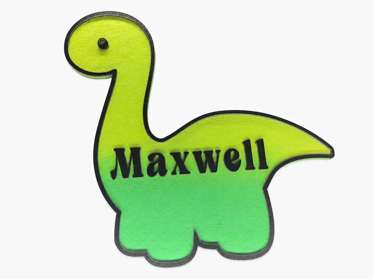 [Laser cut and engrave] Maxwell Personalized Dinosaur Wall Sign for Kids Room