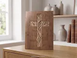 [Laser cut and engrave] 3D Cross Wall Art Laser Cut SVG – Eternal Grace | Christian Home Décor | Layered Wooden Faith Design