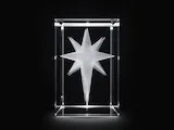 [Laser cut and engrave] Clear Glass Block with North Star Motif
