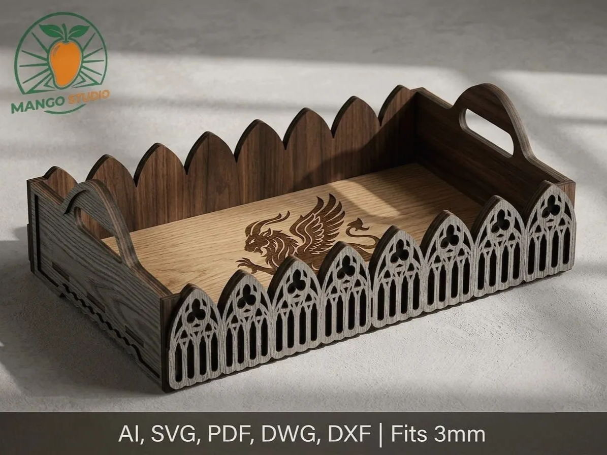 Gothic Valet Tray Laser Cut Vector_3mm