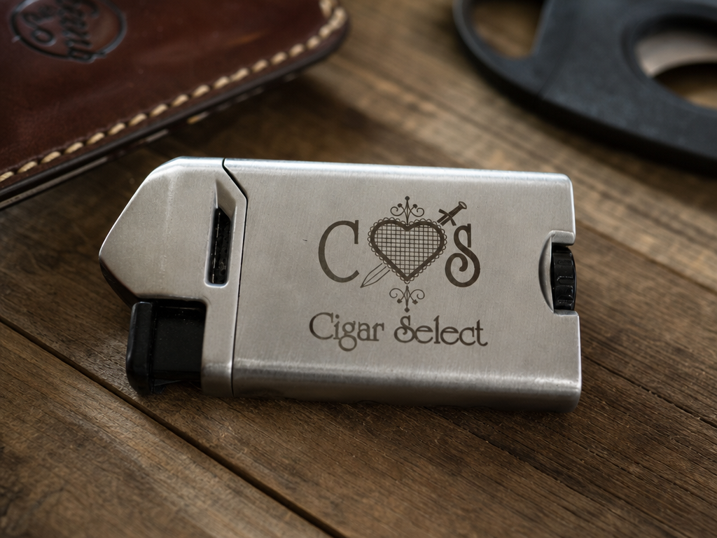 Cigar Select Logo on a Lighter