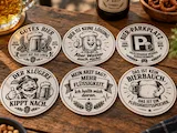 [Laser cut and engrave] Bierdeckel Set aus Holz mit lustigen Sprüchen und Motiven