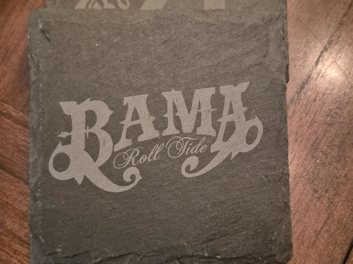 Alabama Bama Roll Tide Slate Drink Coaster