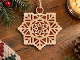 [Laser cut and engrave] Christmas Snowflake Ornament Layered Laser Cut Design