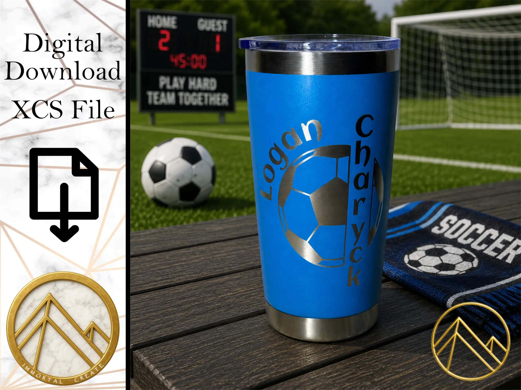 Soccer Ball 20oz Coffee Tumbler