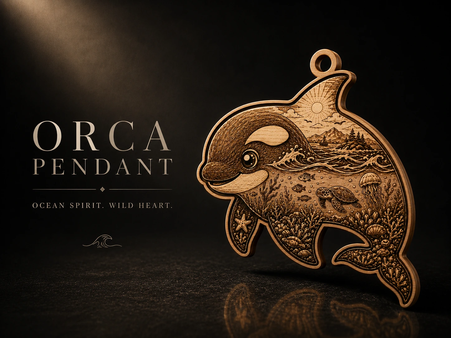 Orca Whale Pendant Keychain