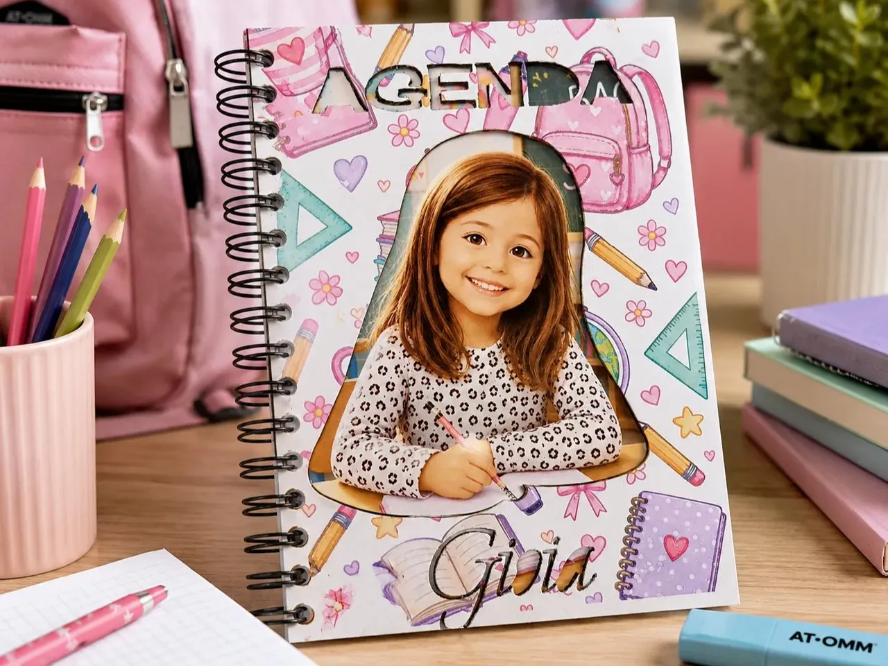 [Laser cut and engrave,UV printing,Inkjet printing] Agenda scolastica personalizzata con foto e motivi grafici