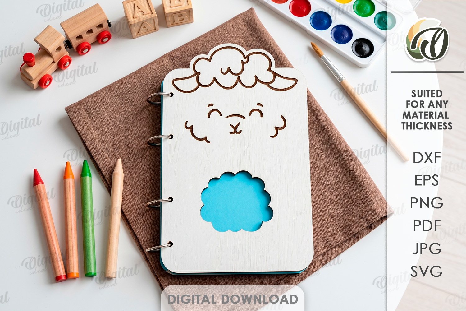 [Laser cut and engrave] Cute Notebook Covers Bundle. Animal Journal Cover Laser Cut Files. Kids Notebook. School SVG. 4 Ring Binder. Children's Planner