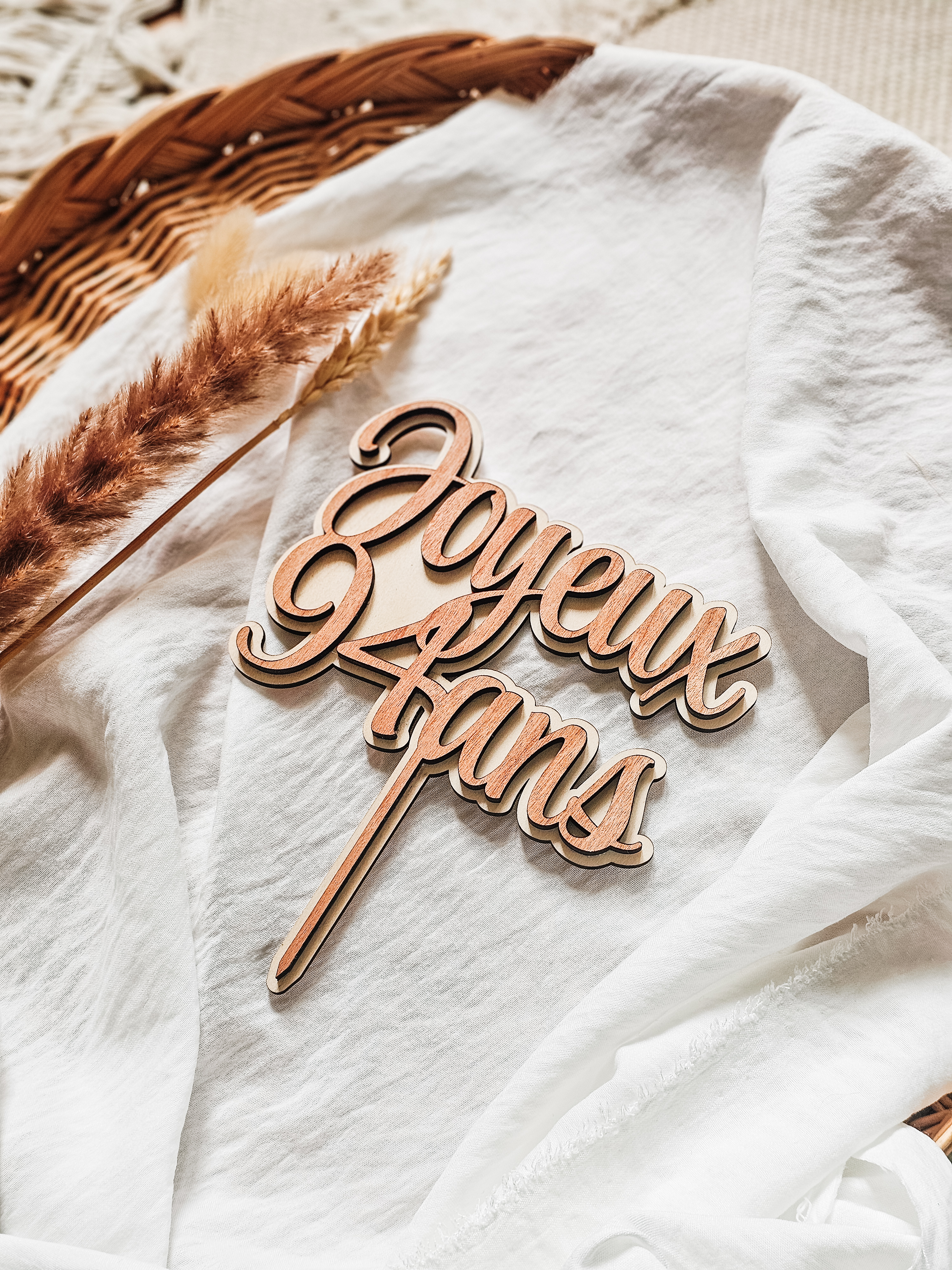 [Laser cut and engrave] Topper de gâteau Joyeux 94 ans en bois