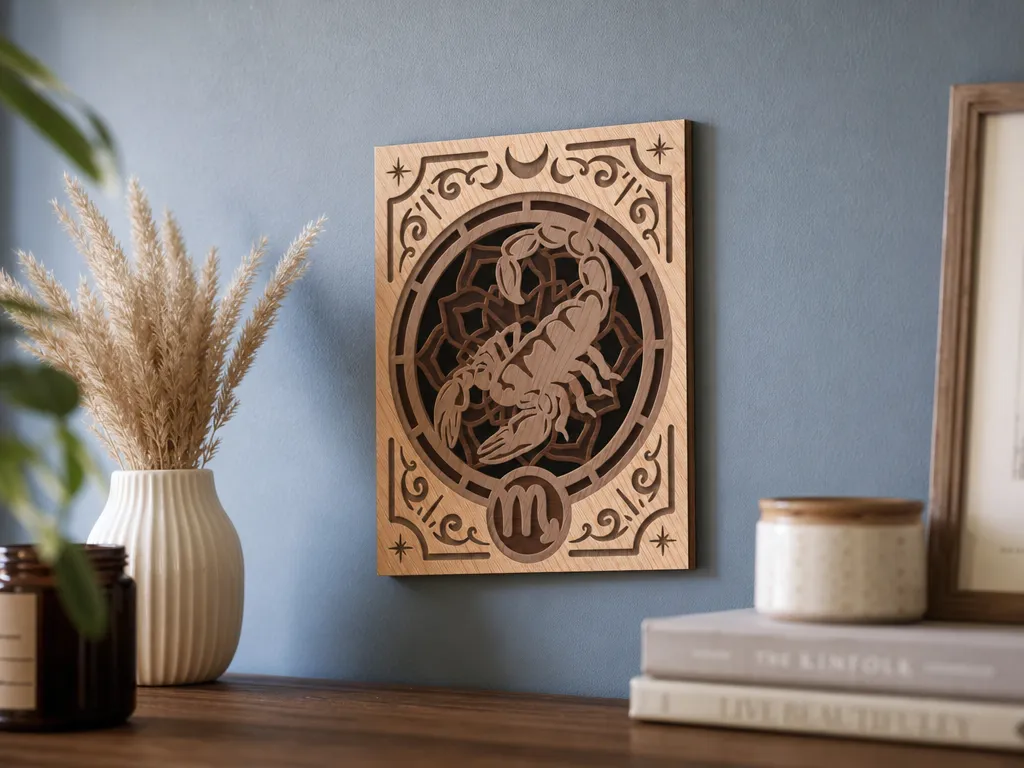 Scorpio Zodiac Sign Wooden Wall Art