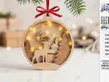 [Laser cut and engrave] Illuminated Wooden Christmas Ornament with Layered Holiday Scenes Laser Cut Bundle