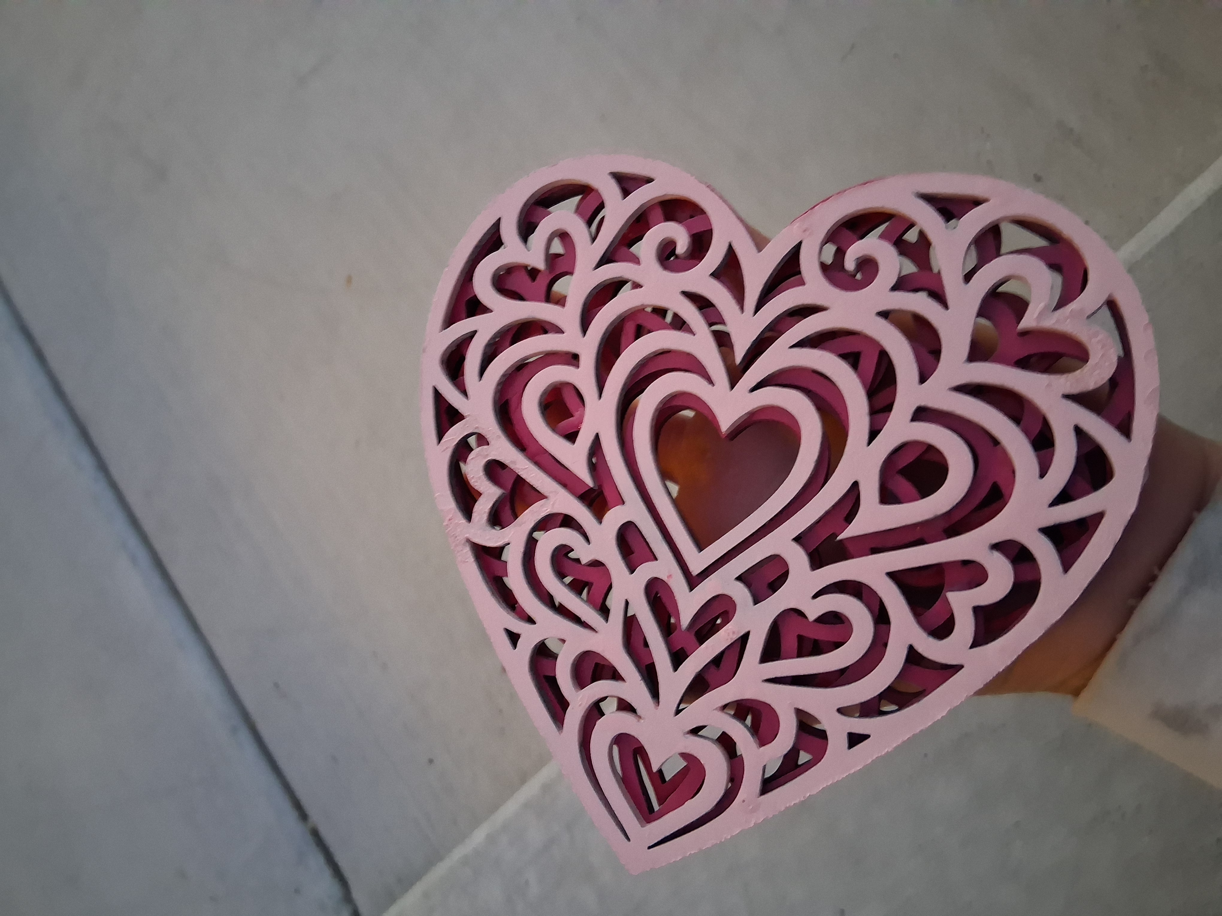 [Laser cut and engrave] Layered Heart Mandala