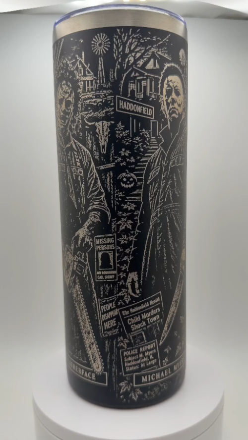 [Laser cut and engrave] Michael Myers Halloween Horror Movie Insulated Stainless Steel Tumbler